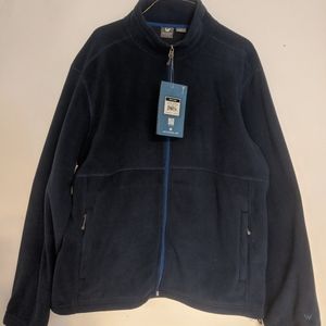 Mens new White Sierra Fleece in Navy Sz Lg